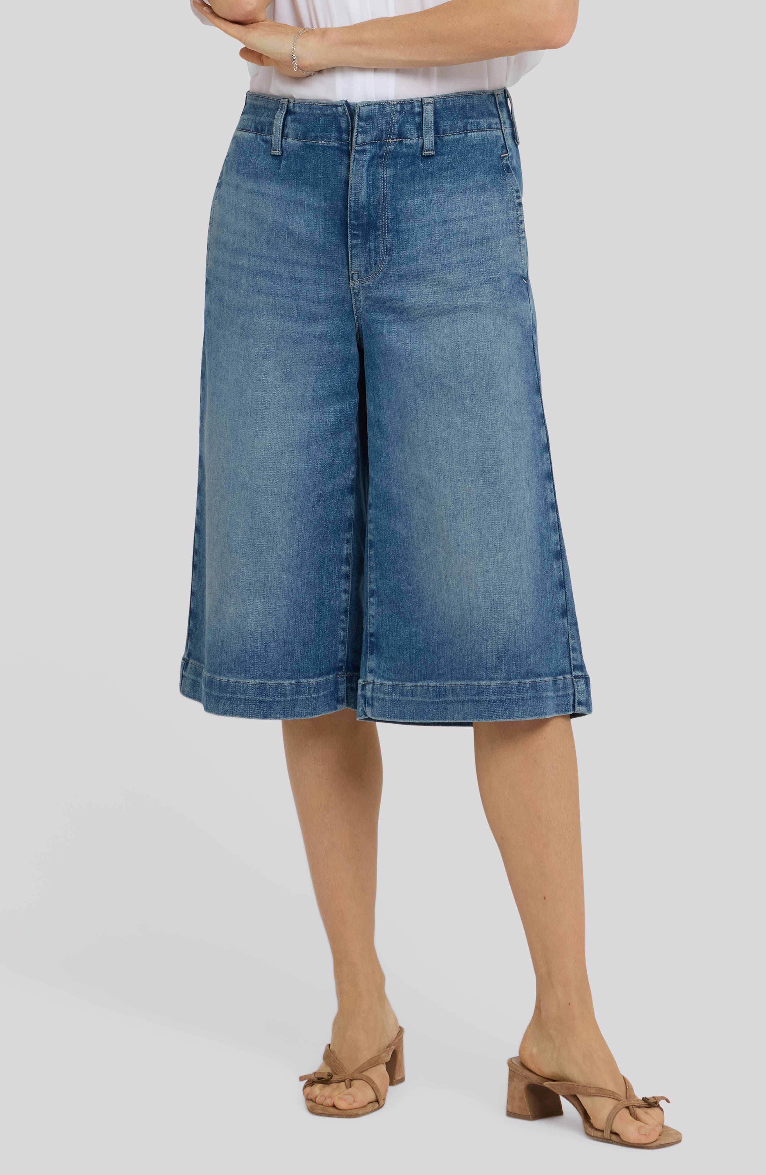 Jeanne High Waist Denim Culottes