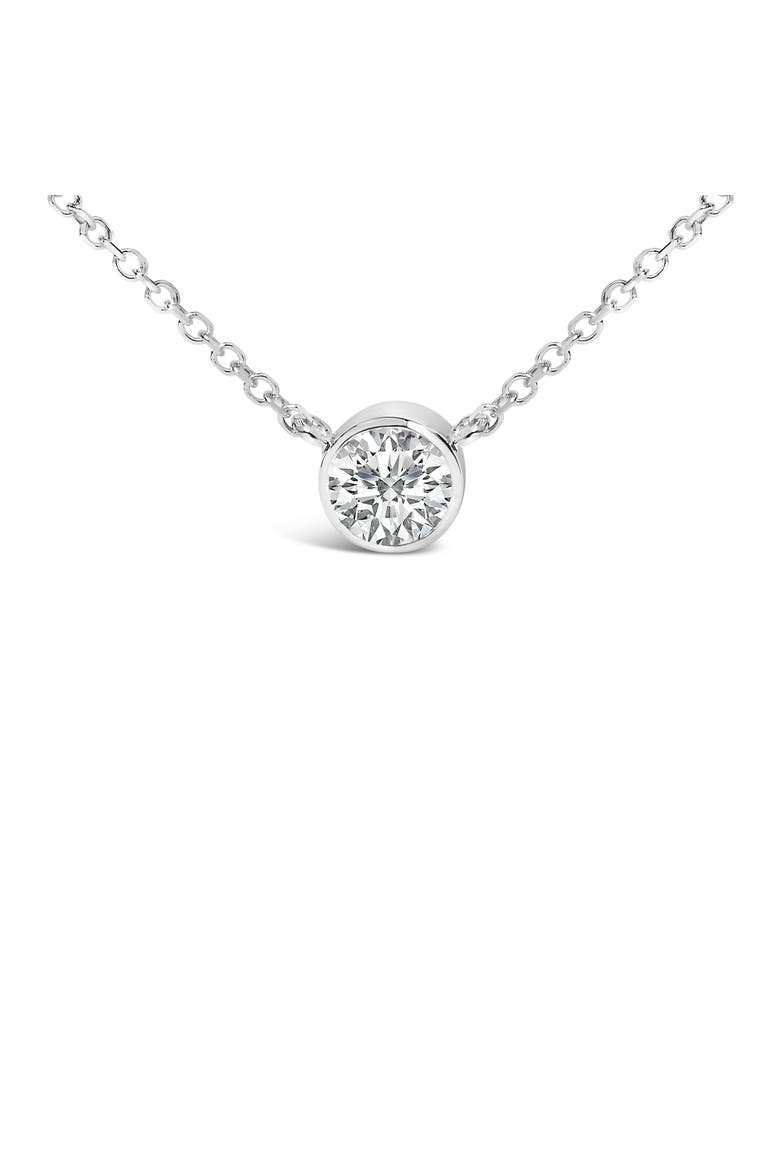 14K White Gold 1.00 Cttw Bezel Lab-Grown Diamond Solitaire Pendant Necklace, Alternate, color, White