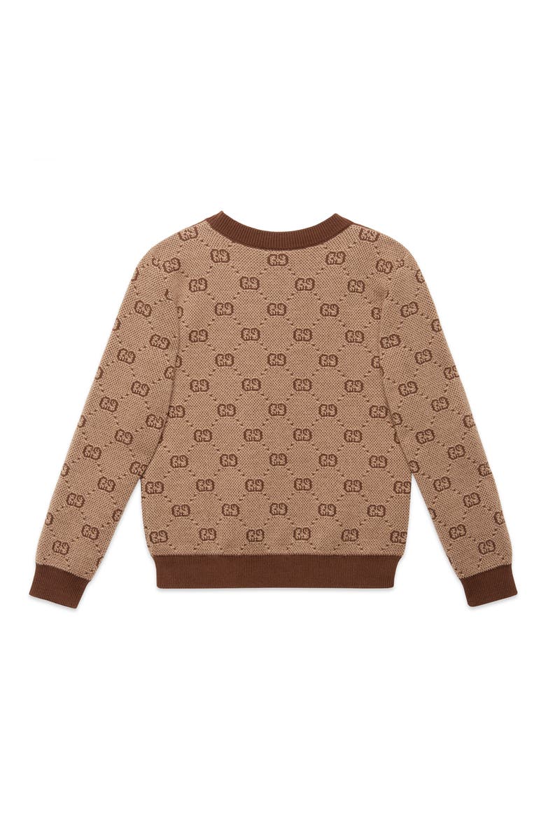 Logo Jacquard Wool Blend Sweater, Alternate, color, CAMEL MULTI