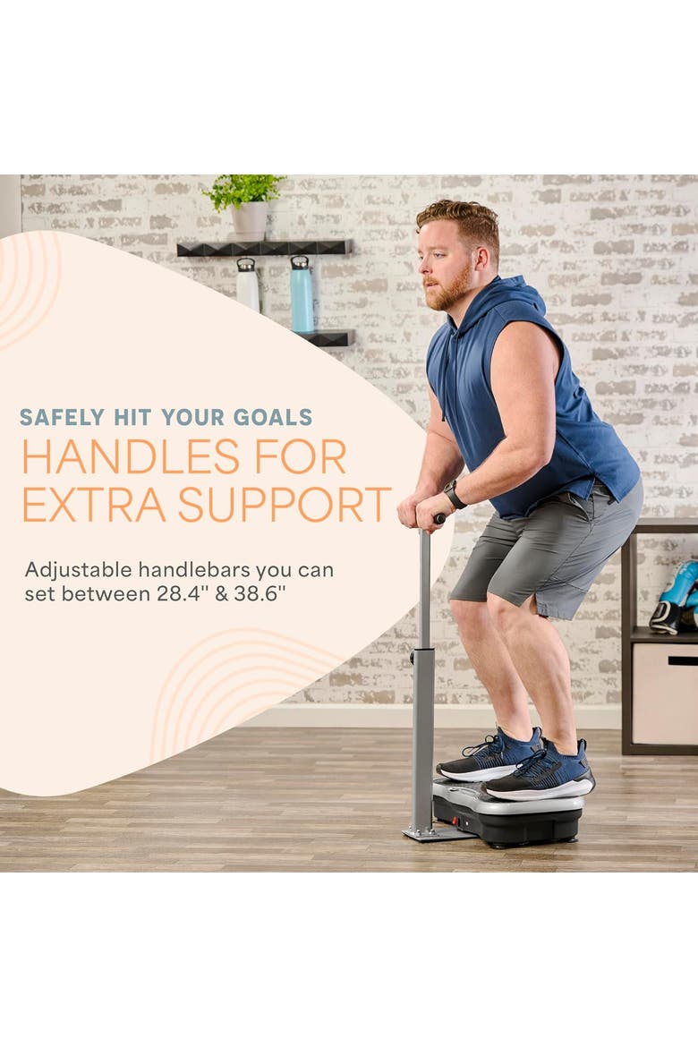 TrimLite Vibration Plate Exercise Machine with Handlebars for Full Body Fitness, Alternate, color, Grey