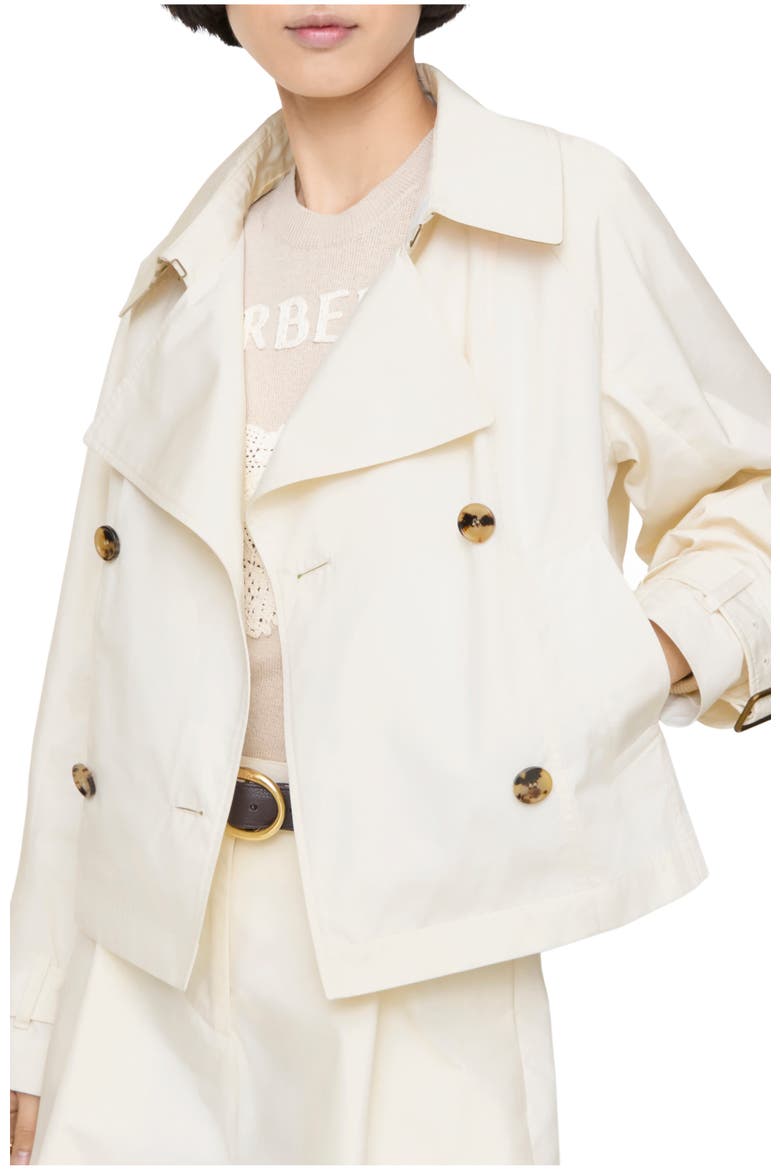 Cropped Lightweight Ladybrook Trench Jacket, Main, color, Seashell white