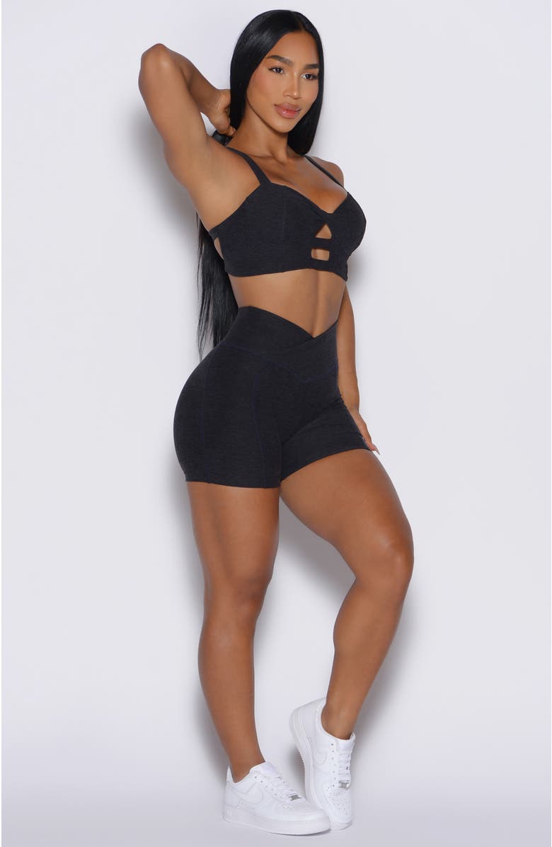 Bombshell Sportswear Tiny Waist Shorts, Alternate, color, Heathered Black