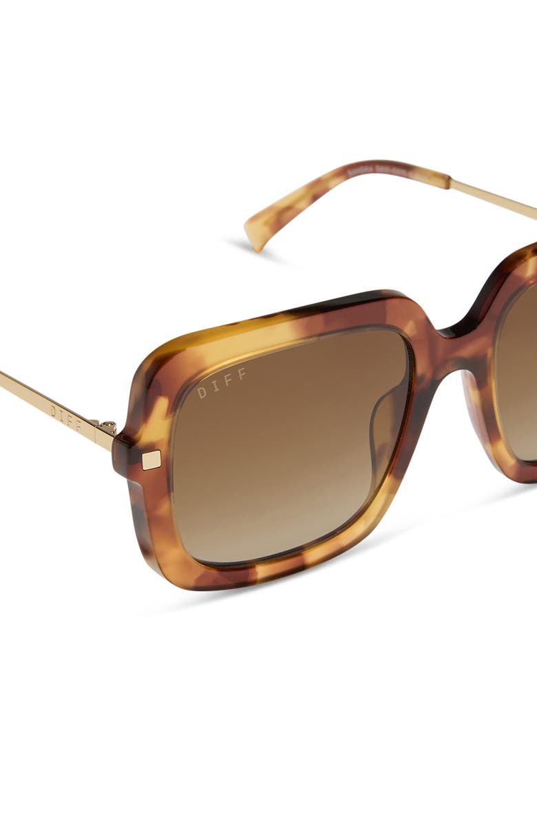 DIFF Sandra 54mm Polarized Square Sunglasses, Alternate, color, Brown Fleur / Brown Gradient