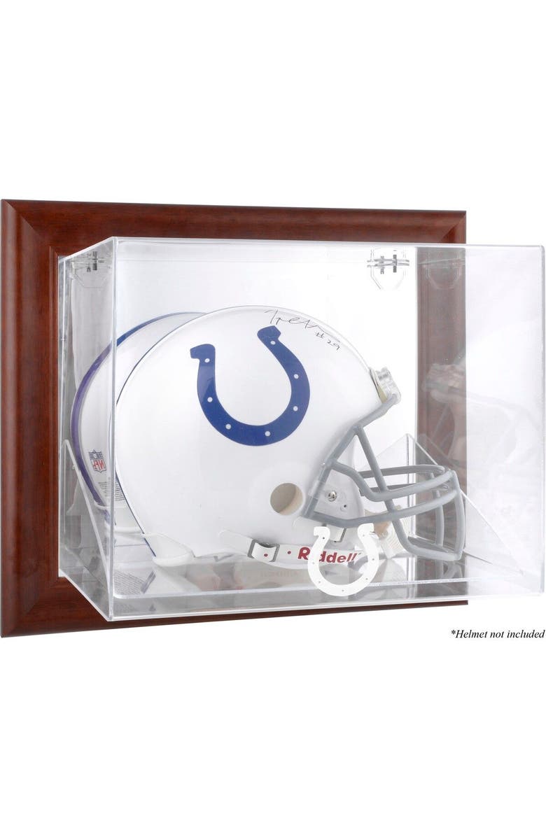 FANATICS AUTHENTIC Indianapolis Colts Brown Framed Wall-Mountable Logo Helmet Case, Main, color, 