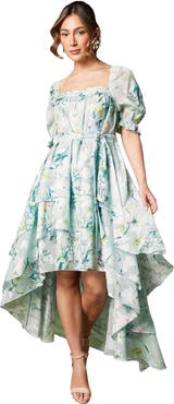 Coast Short Sleeve Printed Chiffon Midi Dress