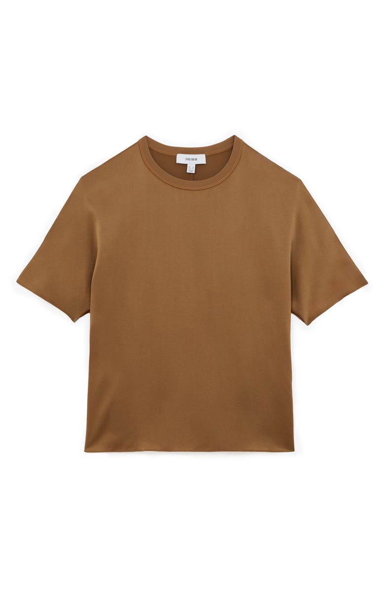 Reiss Lena Silk Top, Alternate, color, Camel