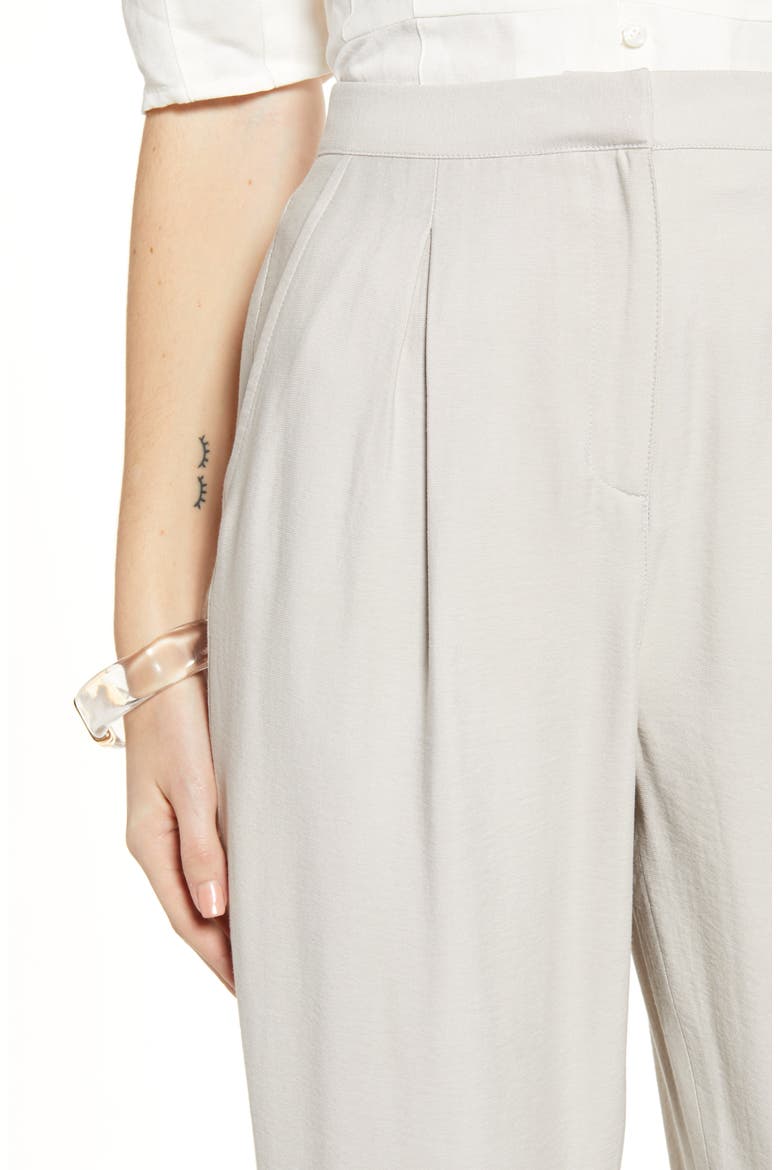 Pleated Ankle Pants (Nordstrom Exclusive), Alternate, color, GREY PEBBLE