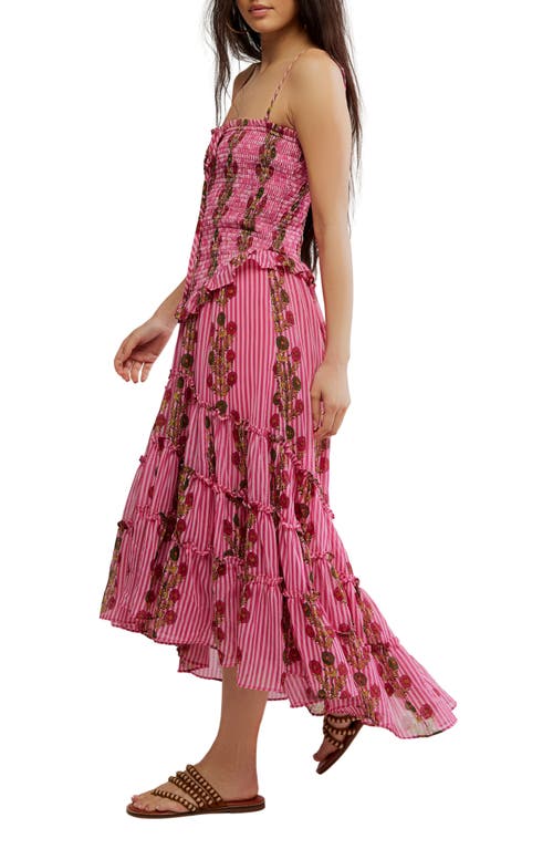 Free People Alejandra Smocked Bodice Tiered Sundress In Pink