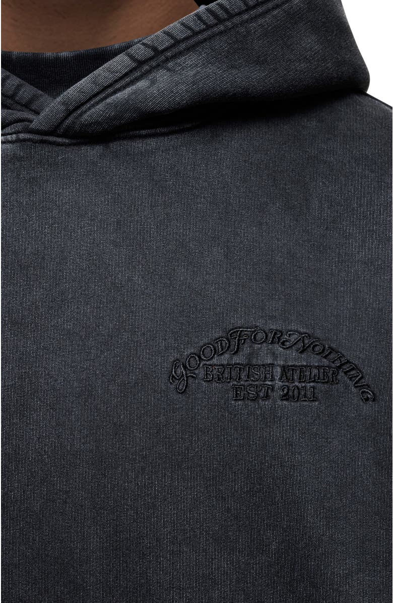 Good For Nothing Vintage Washed Relaxed Hoodie, Alternate, color, Black