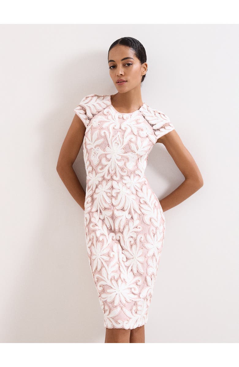 Phase Eight Karima Lace Dress, Alternate, color, Pale Pink