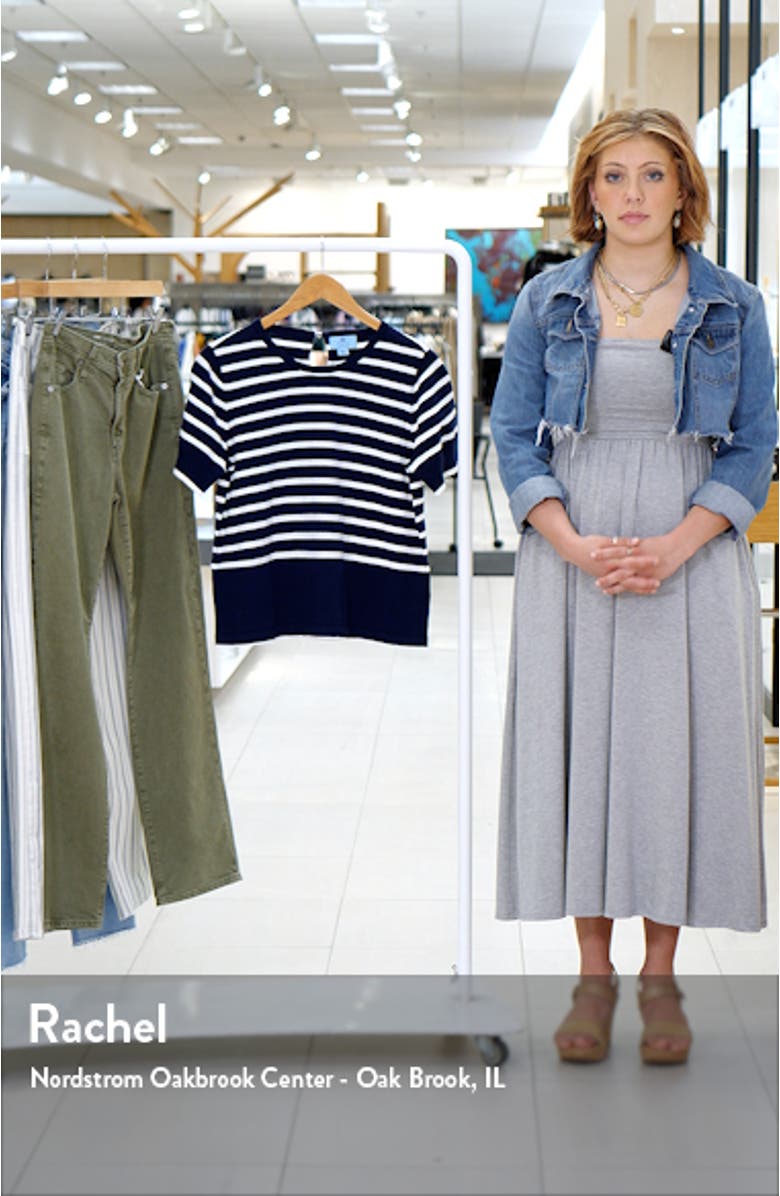 Stripe Short Sleeve Cotton Sweater, sales video thumbnail