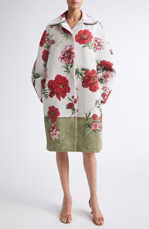 Peony Jacquard Coat