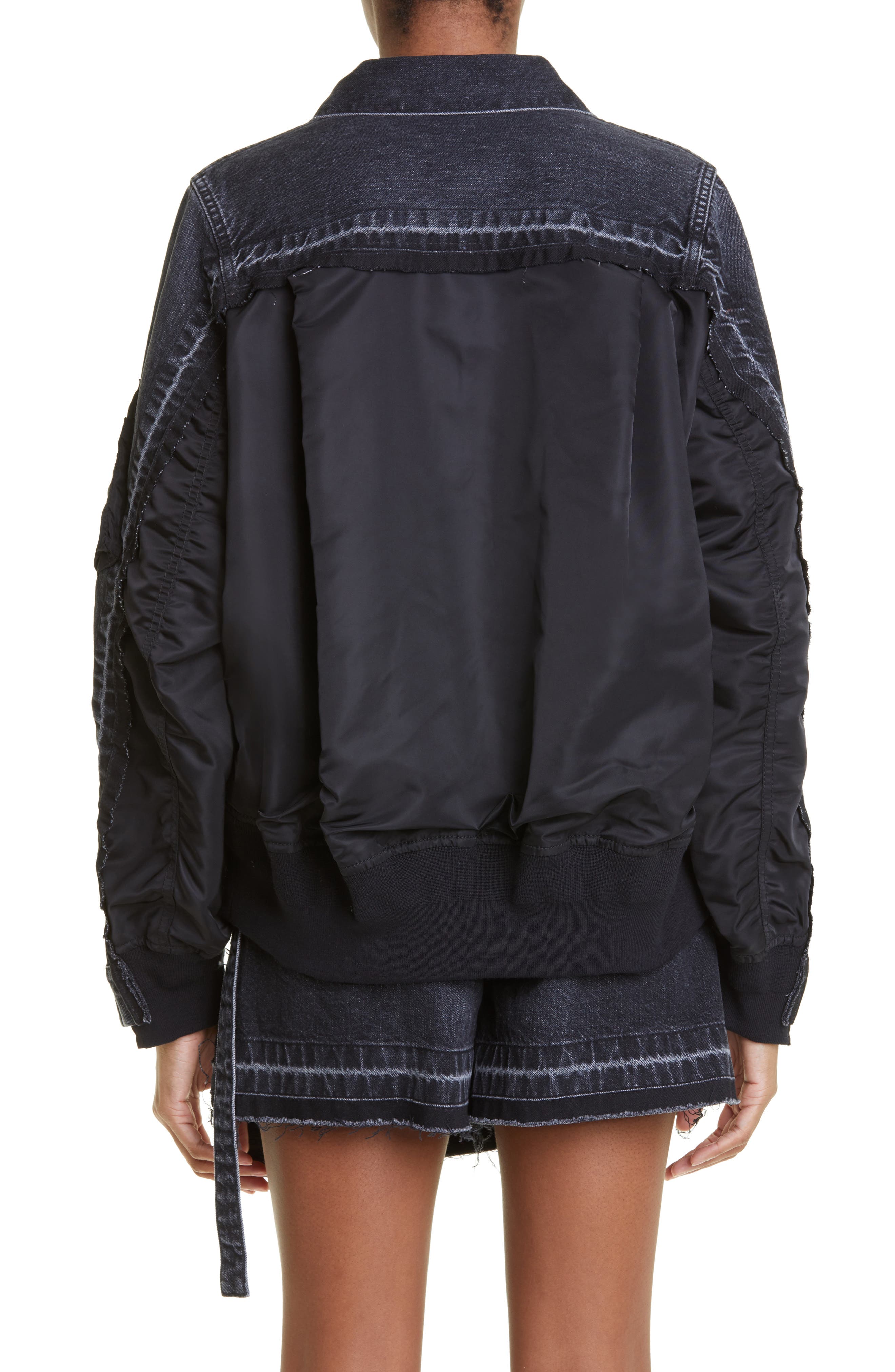 Sacai Hybrid Denim MA-1 Jacket (Women) | Nordstrom