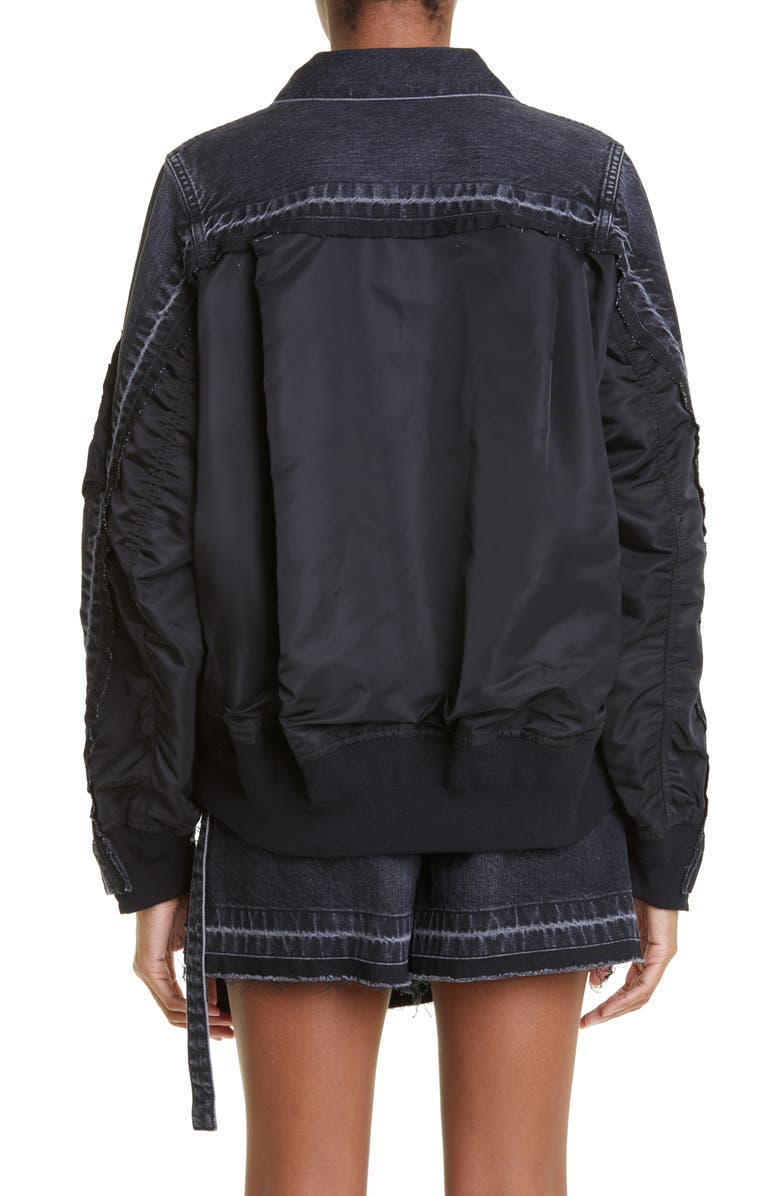 Sacai Hybrid Denim MA-1 Jacket, Alternate, color, 