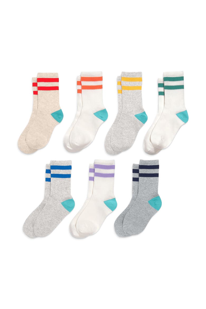 Kids Athletic Sock 7-Pack, Alternate, color, Rainbow Pack