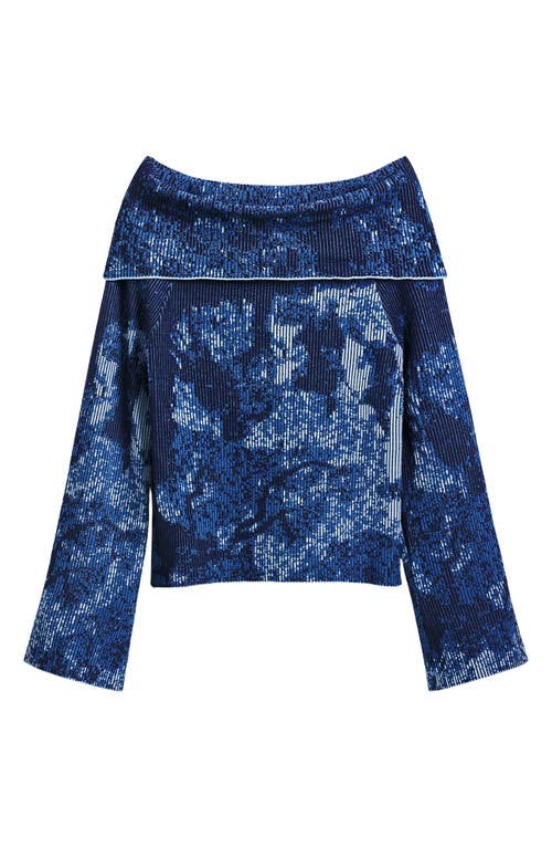 Desigual Off The Shoulder Sweater In Dark Blue