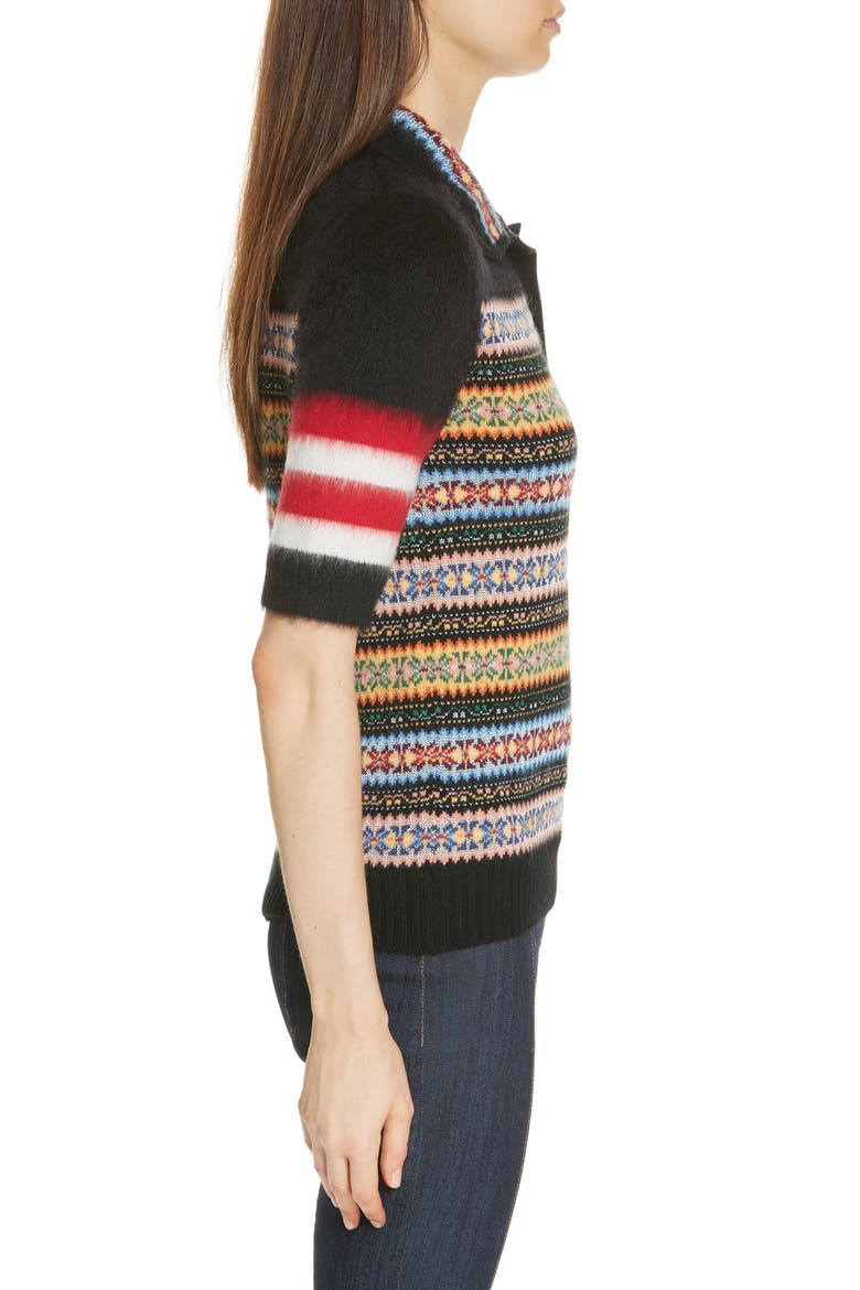 Nº21 Fair Isle Stripe Wool Blend Sweater, Alternate, color, MULTICOLOR