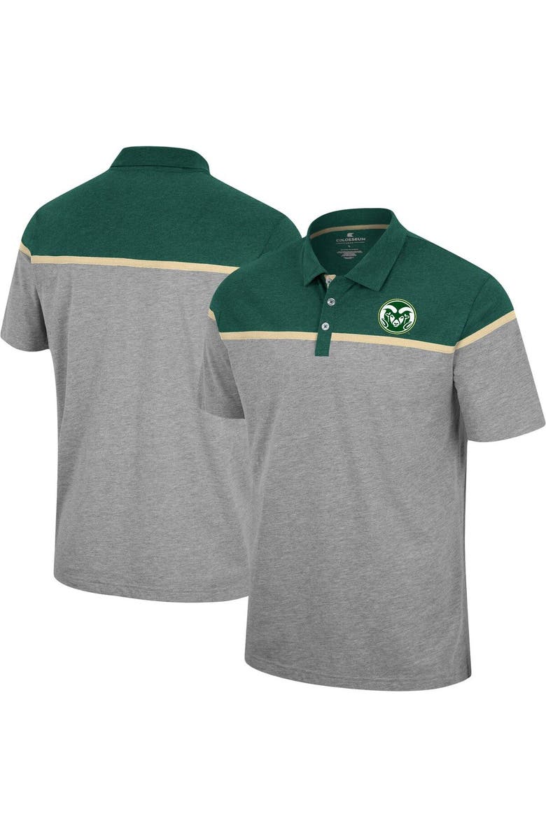 COLOSSEUM Men's Colosseum Heather Gray Colorado State Rams Chamberlain Polo, Main, color, 