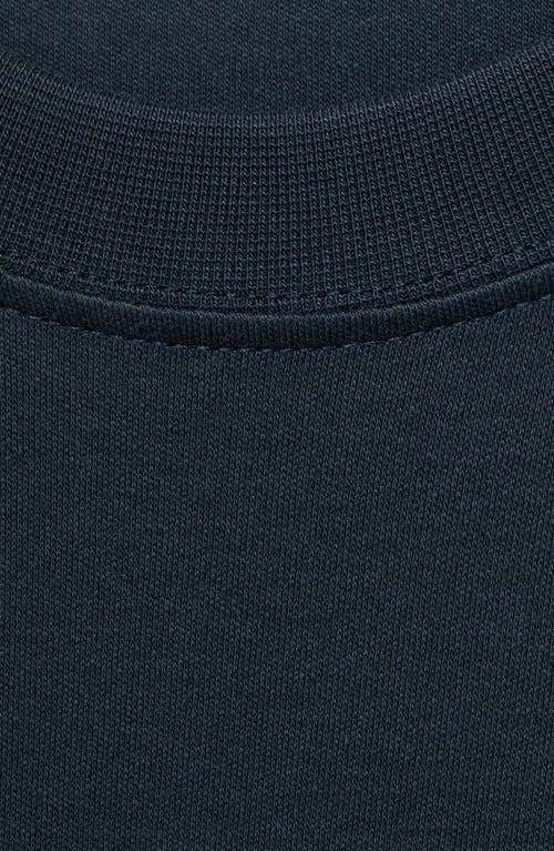 Mango Regular Fit Medium Weight Cotton T-shirt In Blue