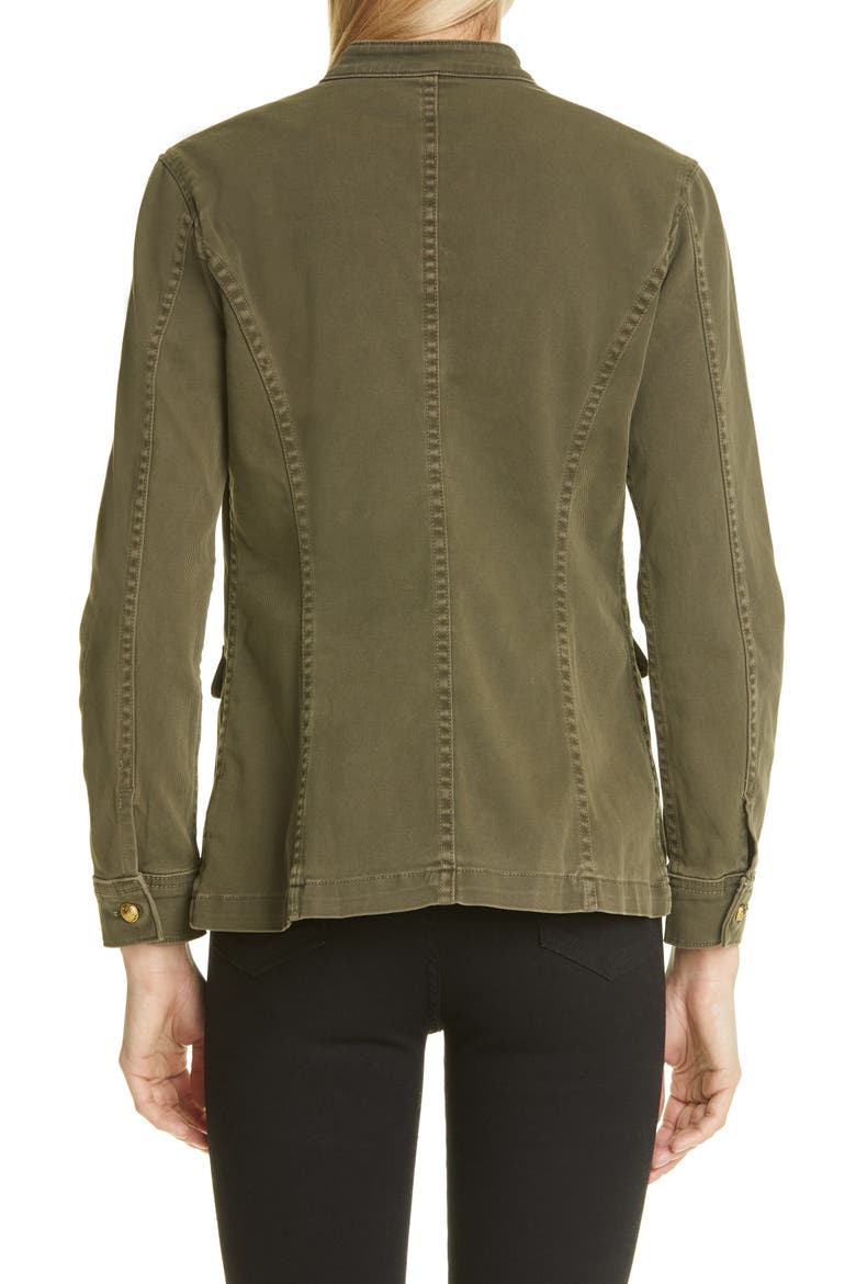 Elaina Stretch Cotton Utility Jacket, Alternate, color, IVY