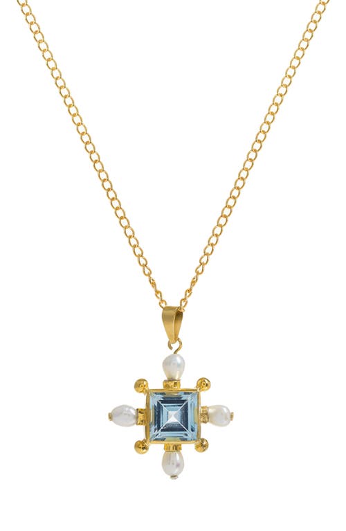 Freya Rose Blue Topaz Cross Necklace  product