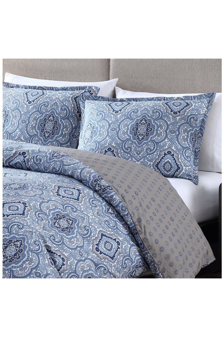 Milan Cotton Duvet Cover Set, Alternate, color, BLUE