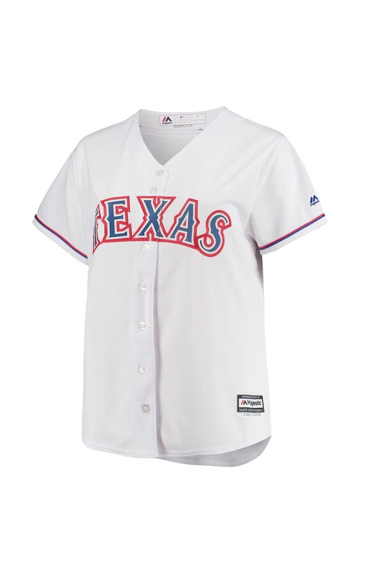 MAJESTIC Women's Majestic White Texas Rangers Plus Size Home Replica Team Jersey, Alternate, color,