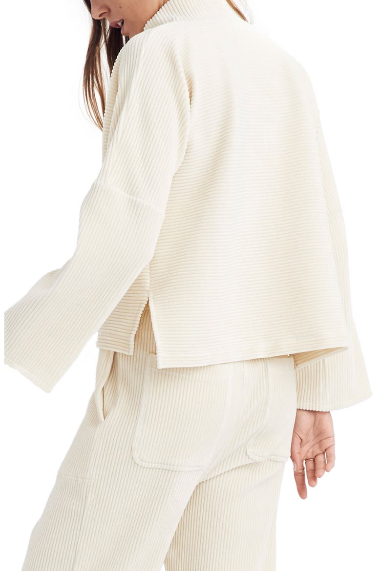 Texture & Thread Velour Corduroy Mock Neck Top, Alternate, color, ANTIQUE CREAM