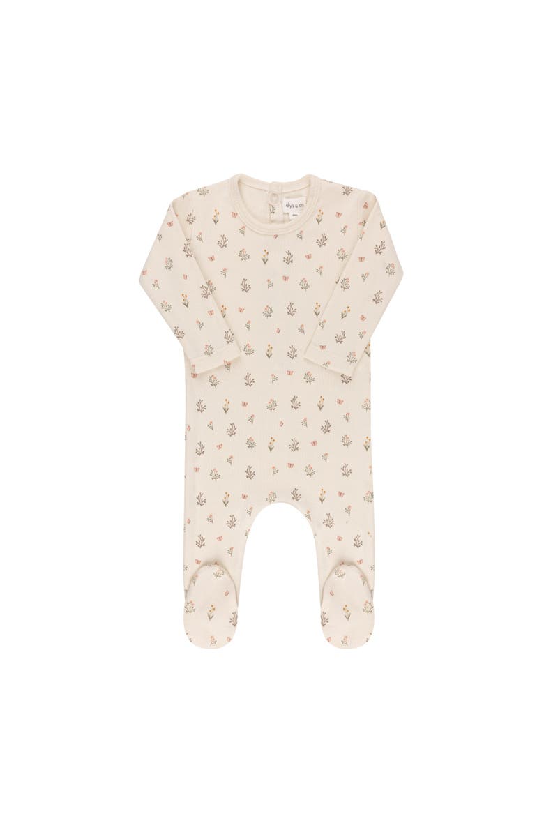 Garden Floral Print Collection - Footie, Main, color, Ivory Girl
