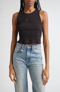 R13 Distressed Cotton Crop Tank