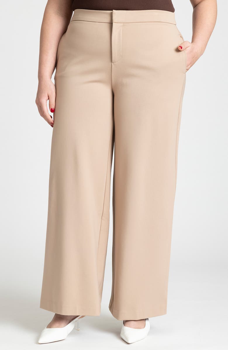 ELOQUII Stretch Wide Leg Pants, Main, color, 