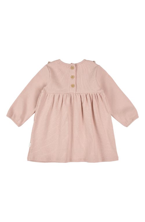 Firsts By Petit Lem Head Wrap, Ruffle Trim Long Sleeve Rib Dress & Leggings Set In Pink