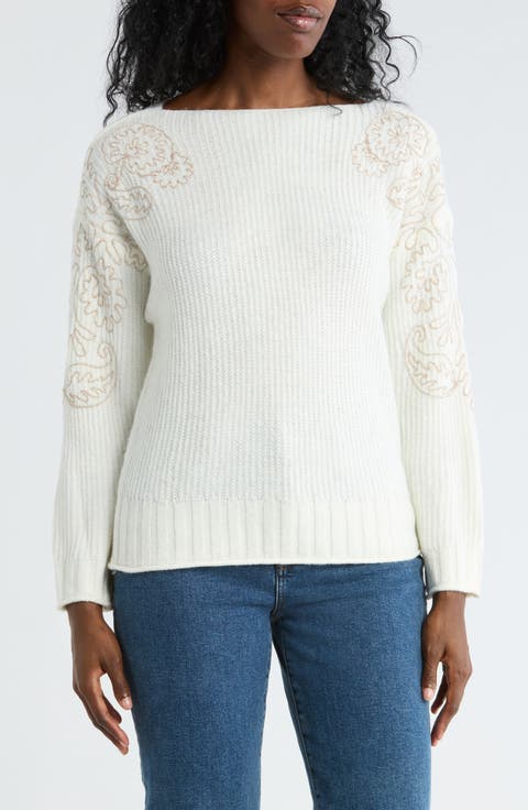 Embroidered Pullover Sweater