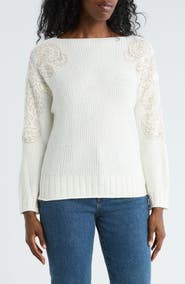 Democracy Embroidered Pullover Sweater