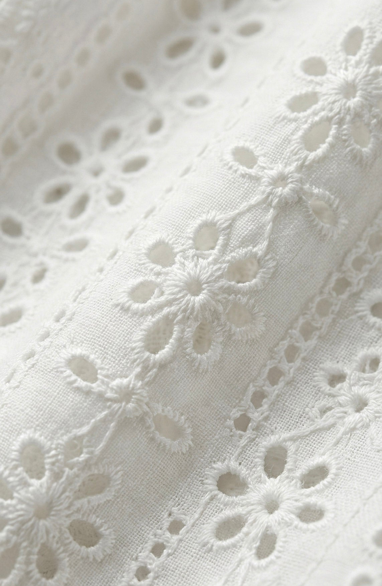 Modenaire Sleeveless Eyelet Mini Dress, Alternate, color, White