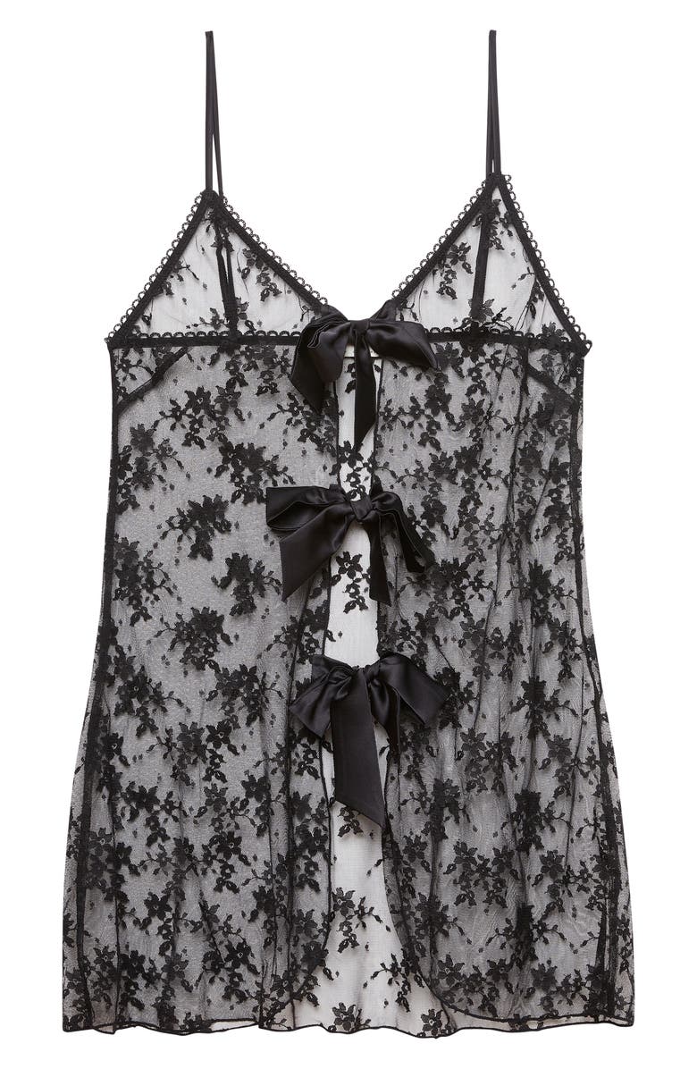 Fleur Du Mal Untie Me Sheer Chemise, Alternate, color, 