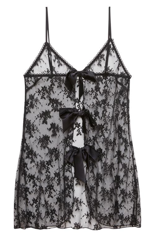 Fleur Du Mal Untie Me Sheer Chemise In Black