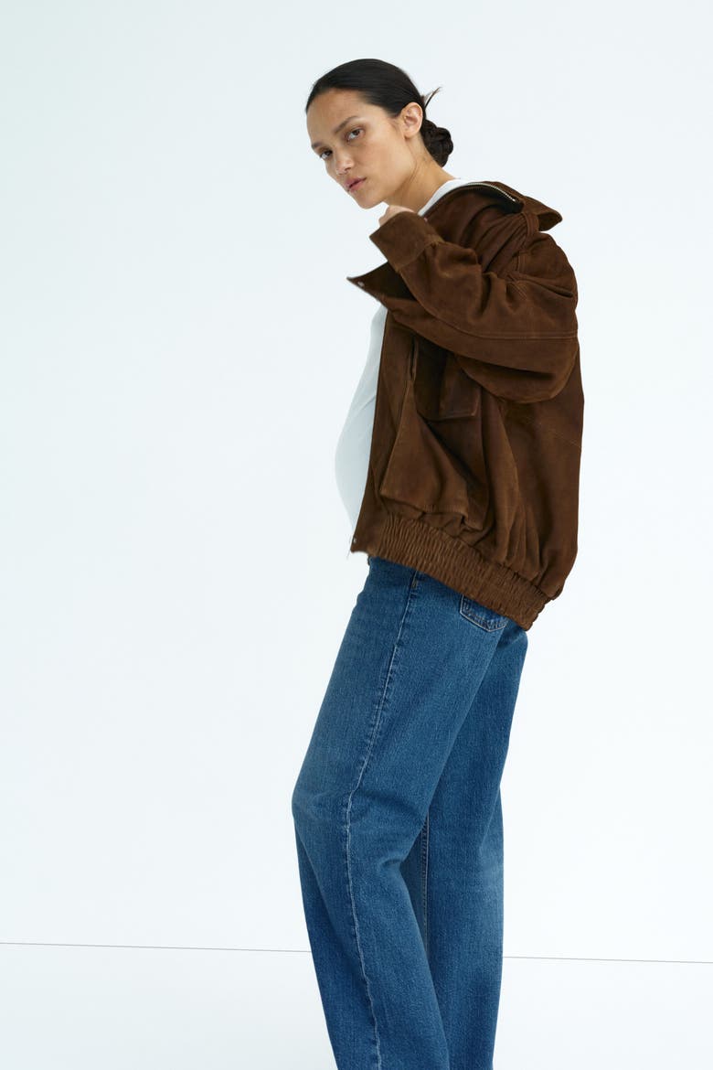 Mama Wide Jeans, Alternate, color, Dark denim blue