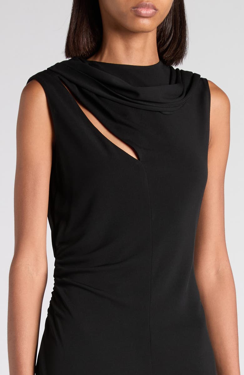 TOM FORD Cutout Shoulder Crepe Jersey Cocktail Dress, Alternate, color, Lb999 Black