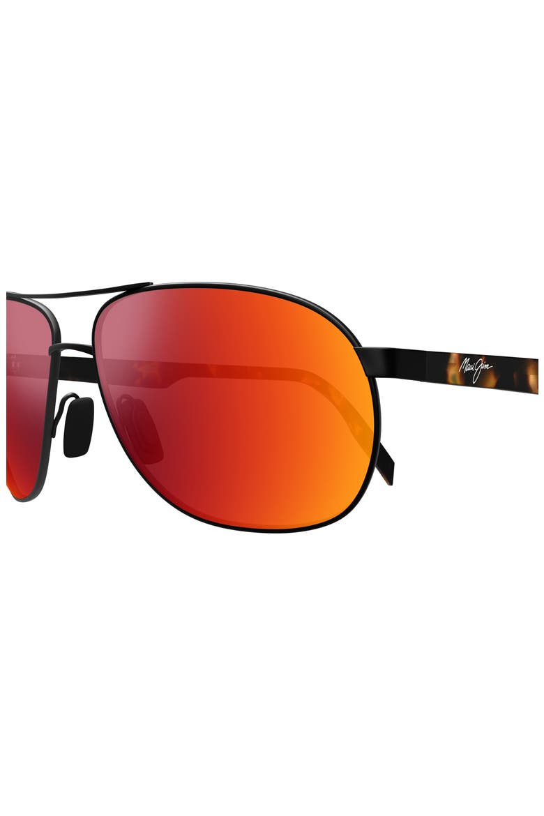 Castles 61mm PolarizedPlus2® Aviator Sunglasses, Alternate, color, BLACK/ HAWAII LAVA