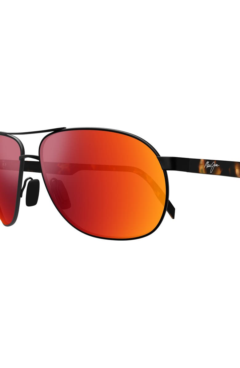 Maui Jim Castles 61mm PolarizedPlus2<sup>®</sup> Aviator Sunglasses, Alternate, color, Black/ Hawaii Lava