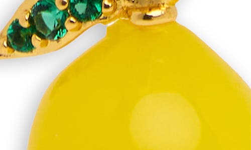 Saachi Lemon Charm Huggie Earrings In Yellow