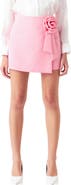 Endless Rose Rosette Faux Wrap Miniskirt