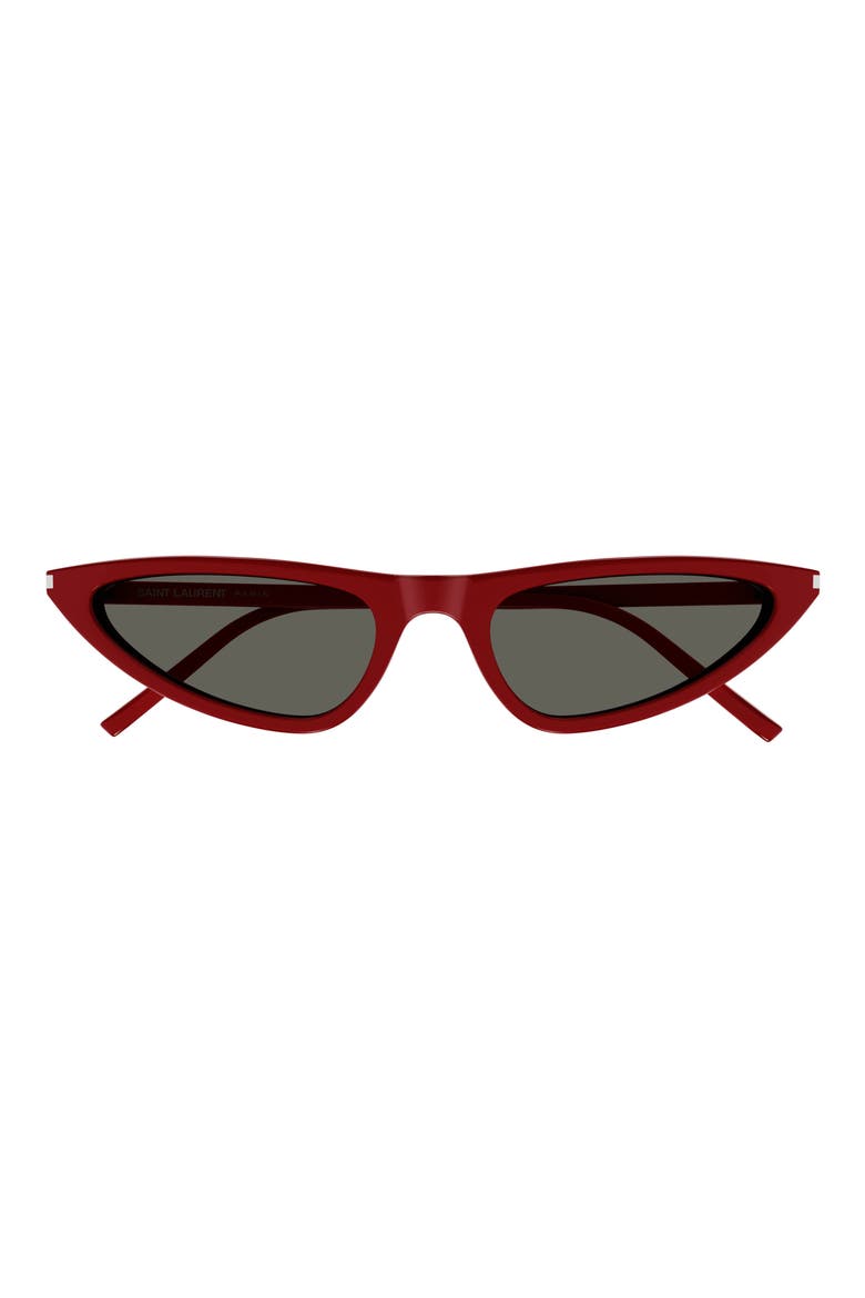 55mm Cat Eye Sunglasses, Main, color, RED