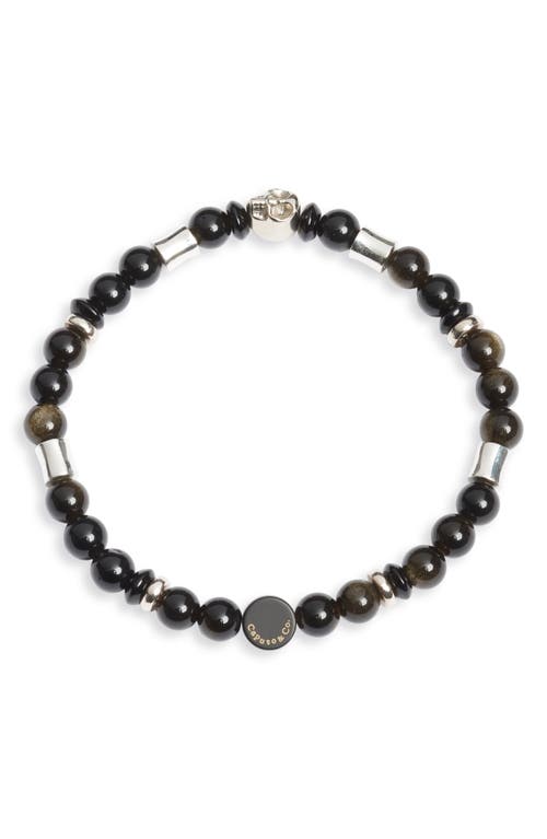 Caputo & Co. Men's Tiger's Eye Stretch Bracelet in Golden Obsidian 