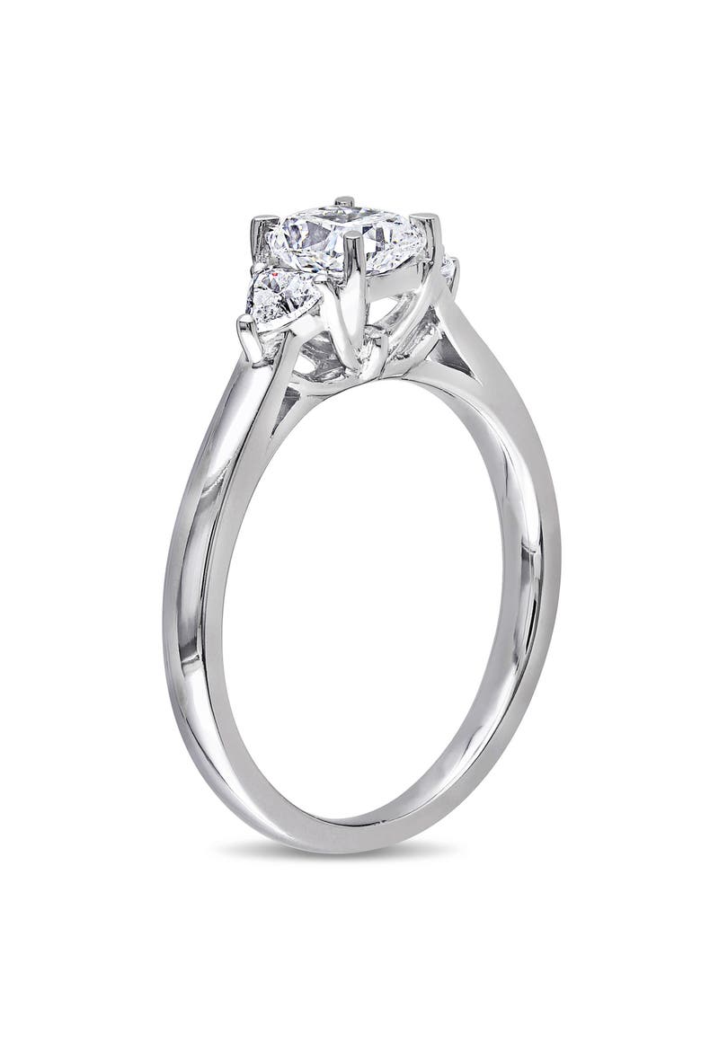 Diamond Cushion 3-Stone Ring 14k, Alternate, color, 14K White Gold