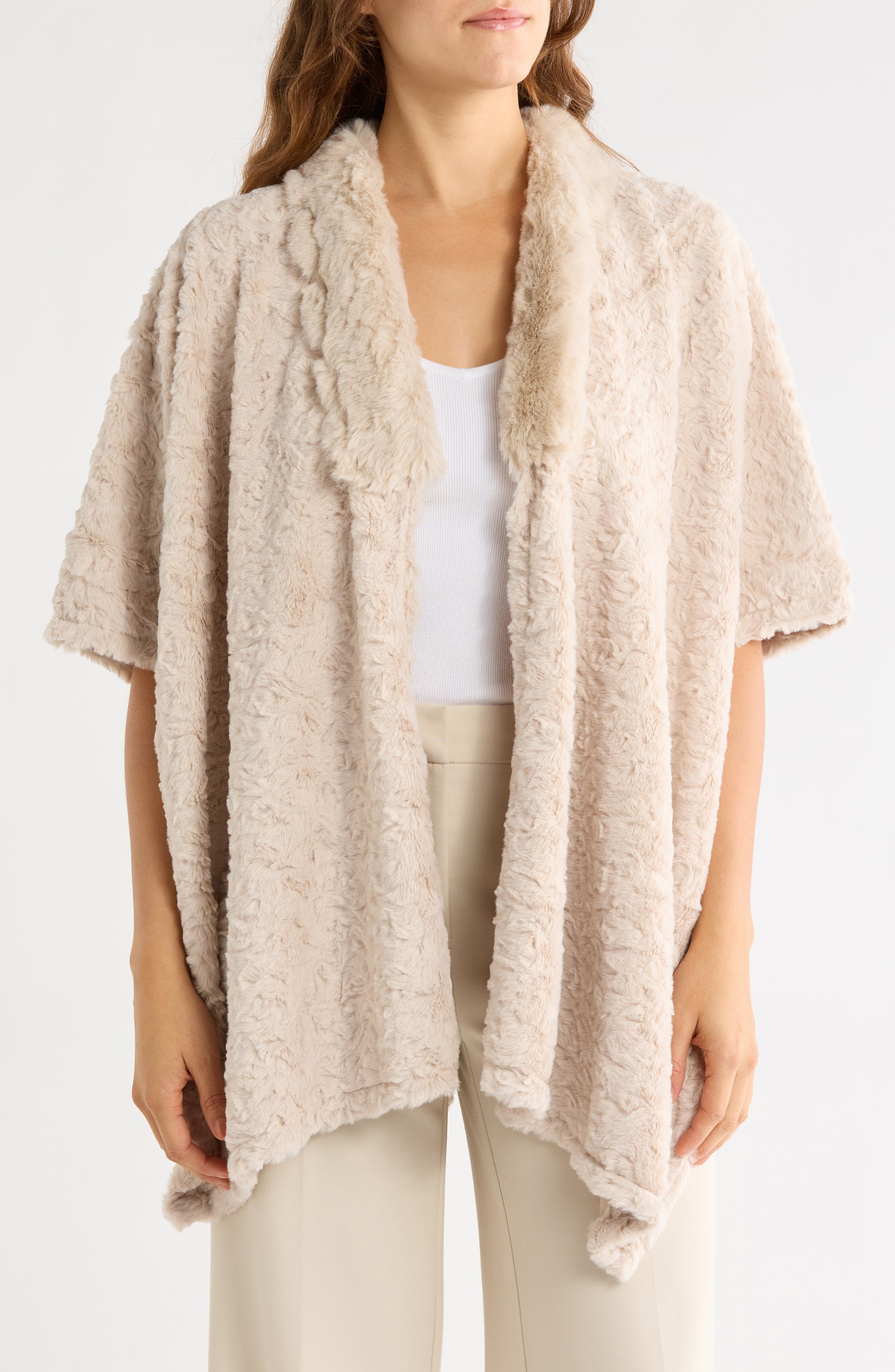 Faux Fur Poncho