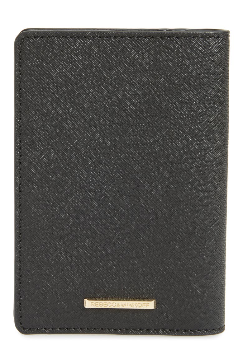 Leather Passport Holder, Alternate, color, BLACK
