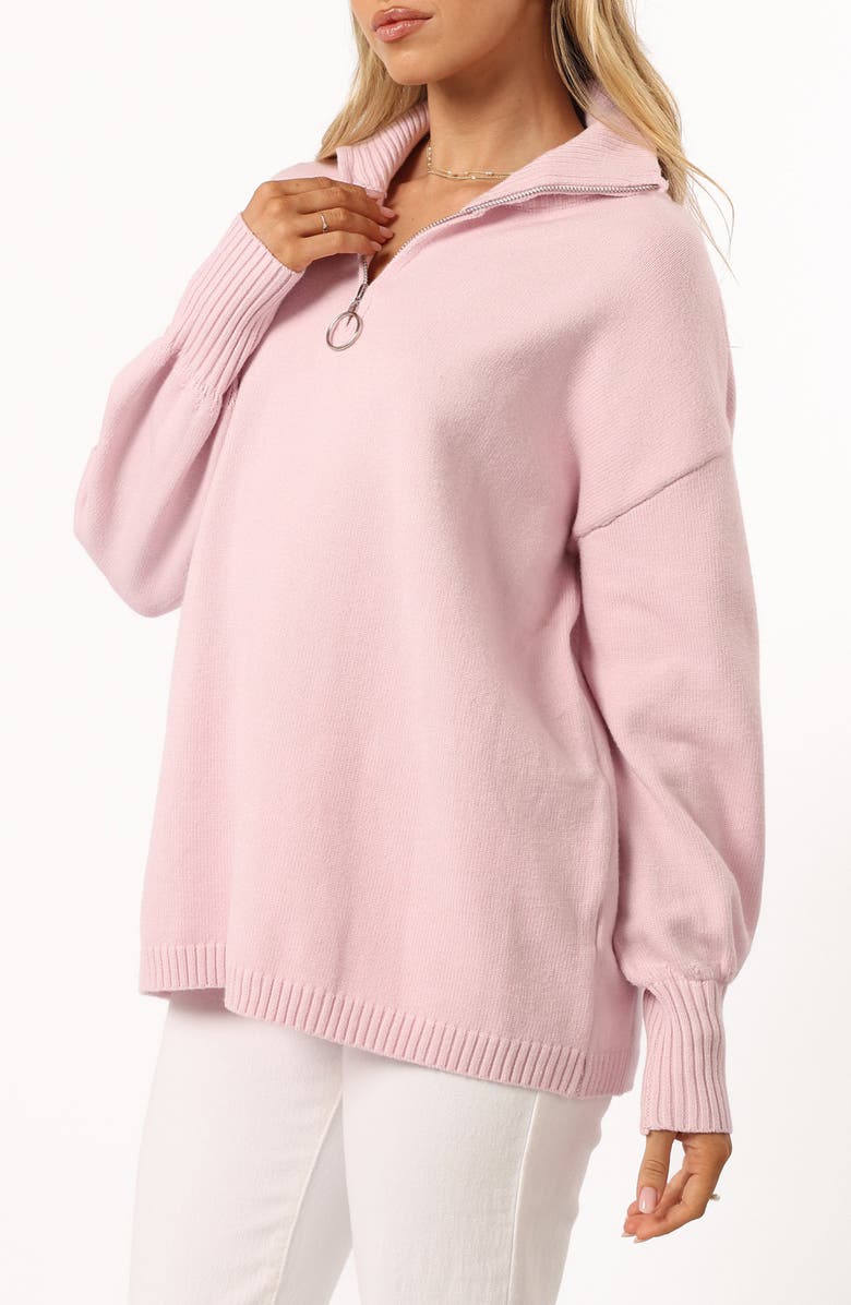 Petal & Pup Whistler Quarter Zip Sweater, Alternate, color, Pink