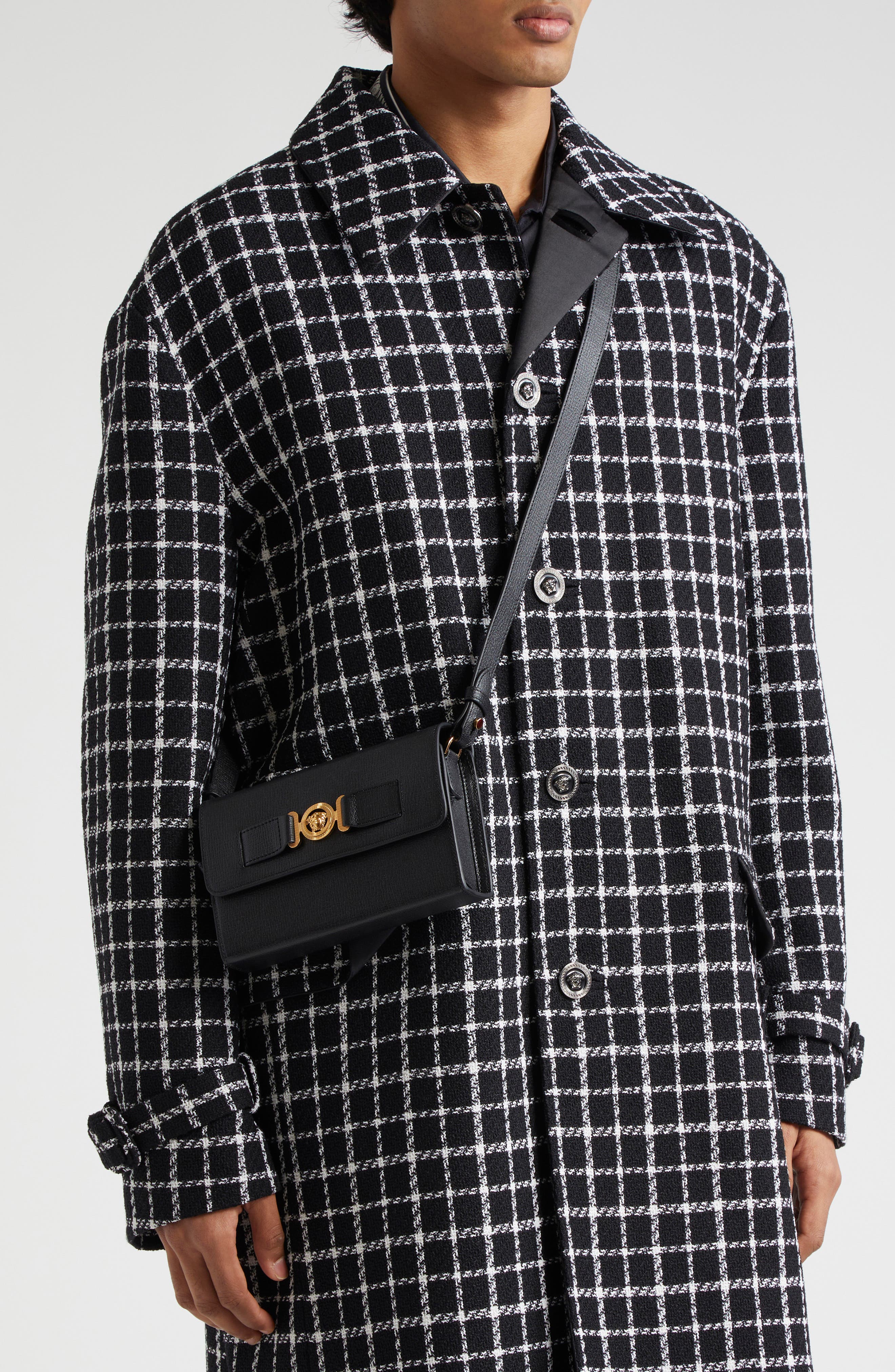 Versace Medusa Biggie Crossbody Bag, Alternate, color, Black-Versace Gold